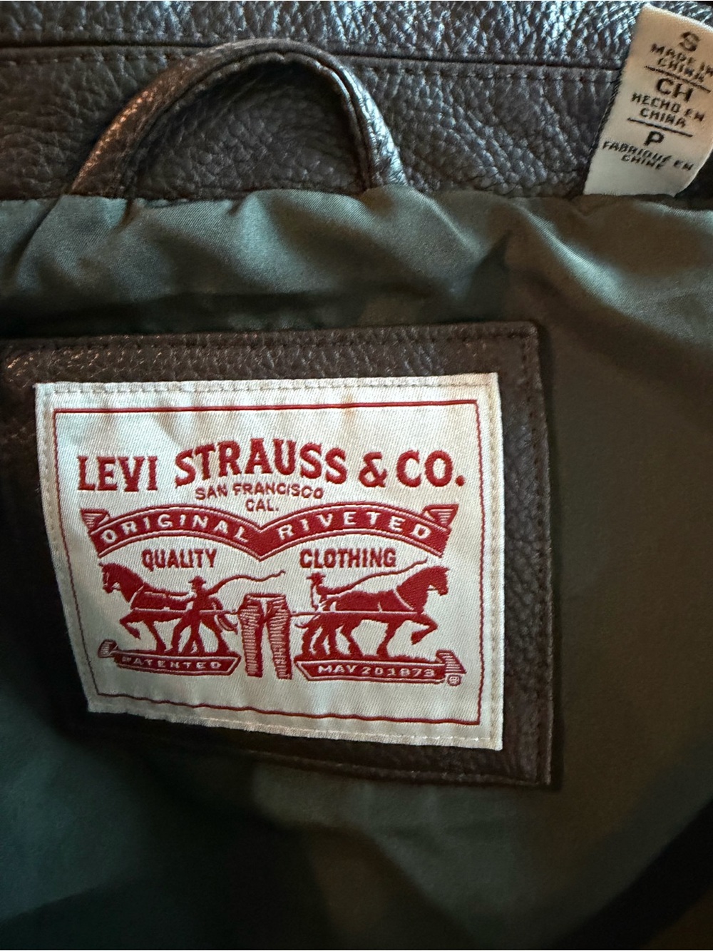 Levi's Men's Dark Brown Faux Leather Bomber Jacket - Picture 3 of 9